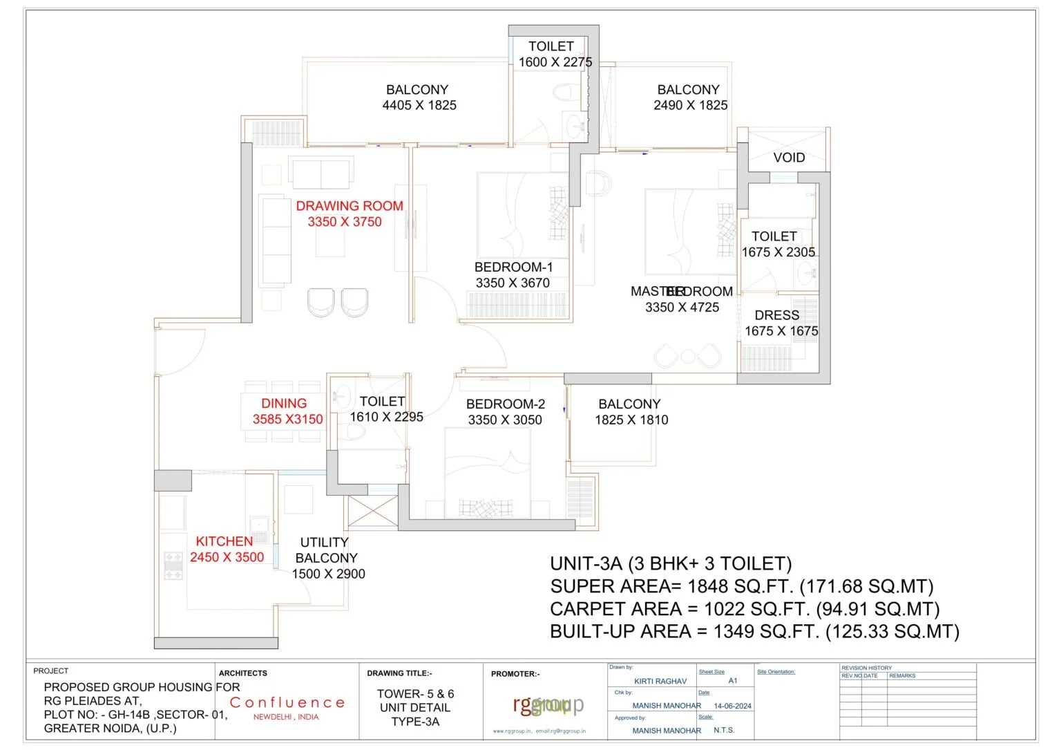 3 BHK Floor Plan